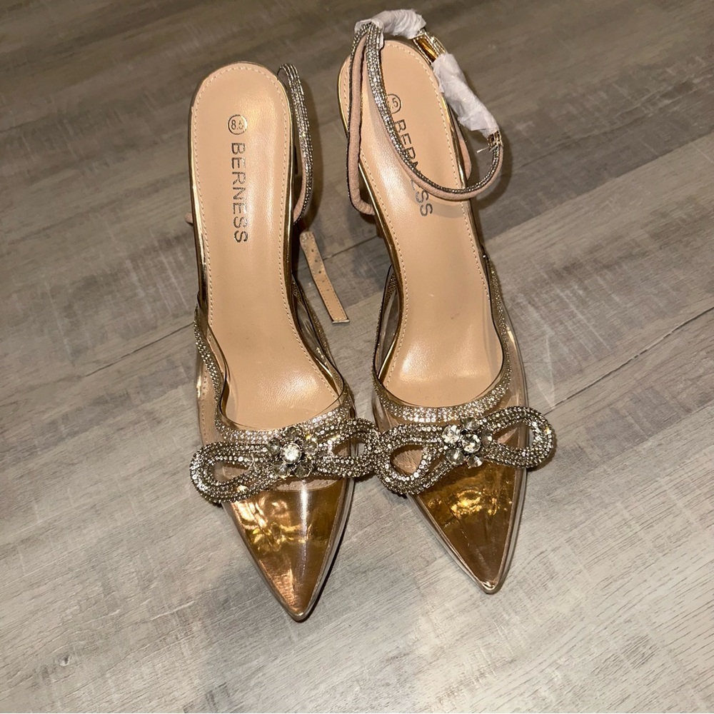 Sparkly Bow Sandal Heels